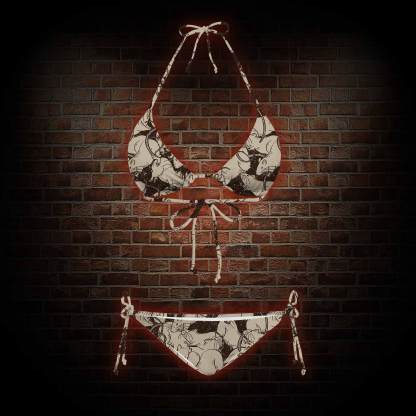 Black Death Women's Adjustable Tie-Strap Bikini