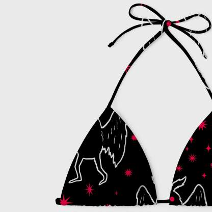 Mothman Night Women's Adjustable Tie-Strap Bikini