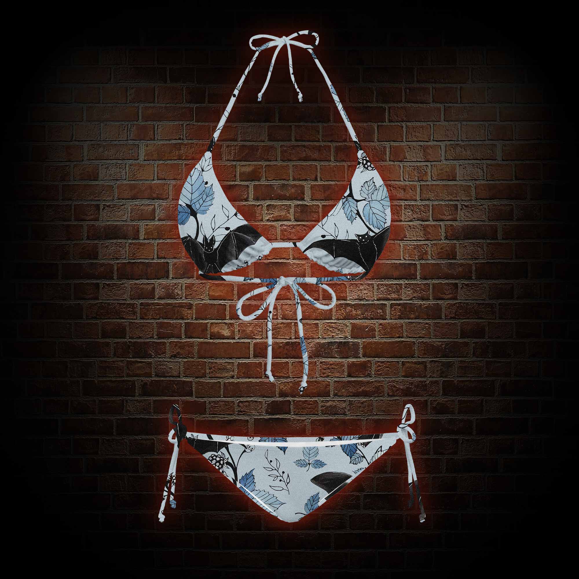 Flying Bats Women's Adjustable Tie-Strap Bikini