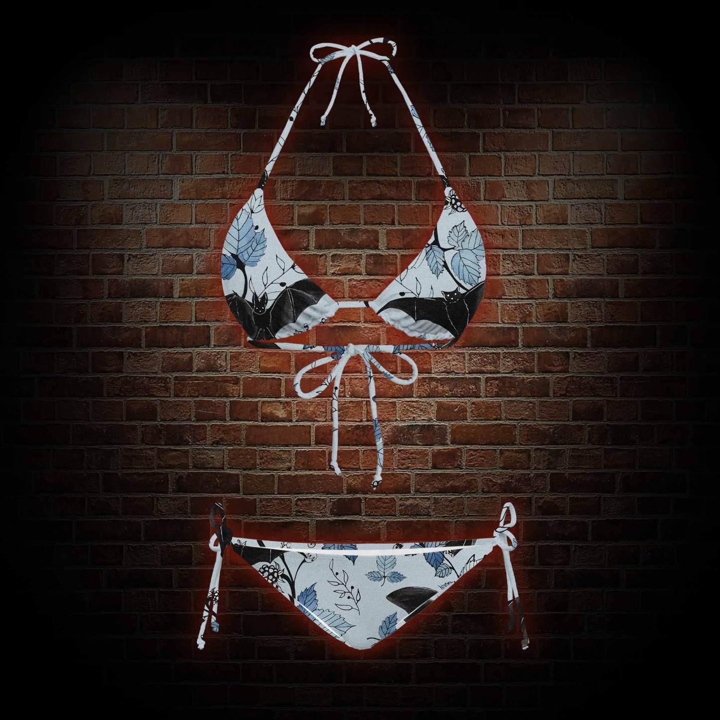 Flying Bats Women's Adjustable Tie-Strap Bikini