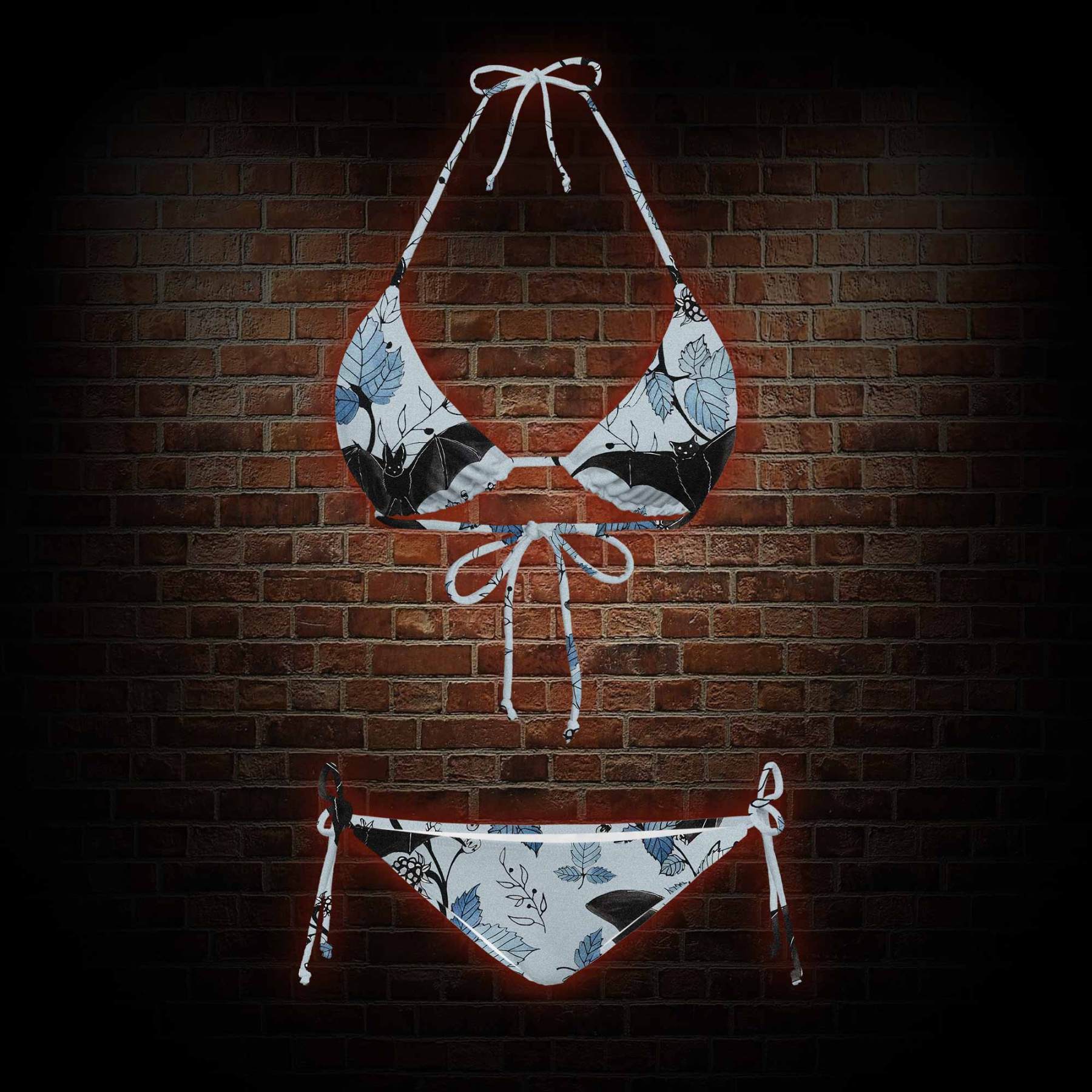 Flying Bats Women's Adjustable Tie-Strap Bikini