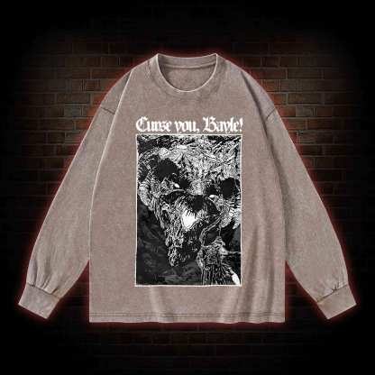 Curse You Bayle! Washed Long-Sleeve T-shirt