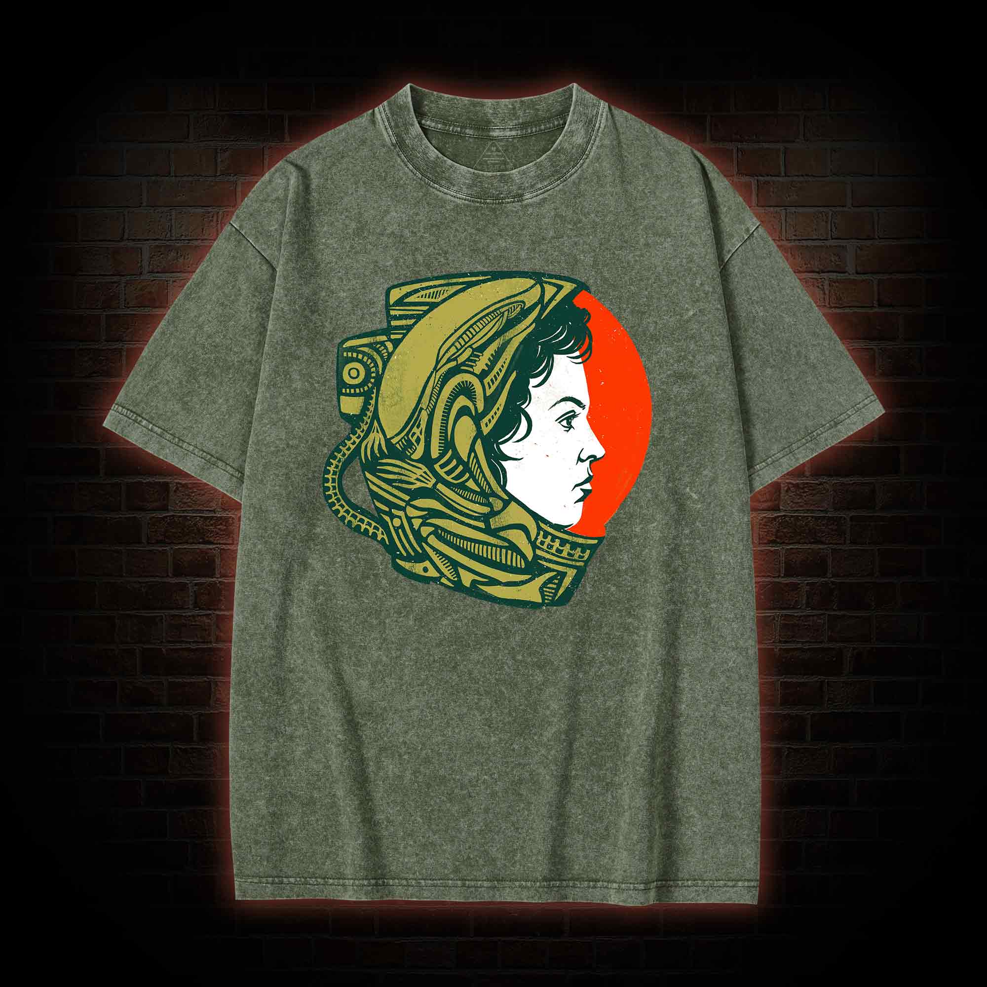 Retro Style Alien Washed T-shirt