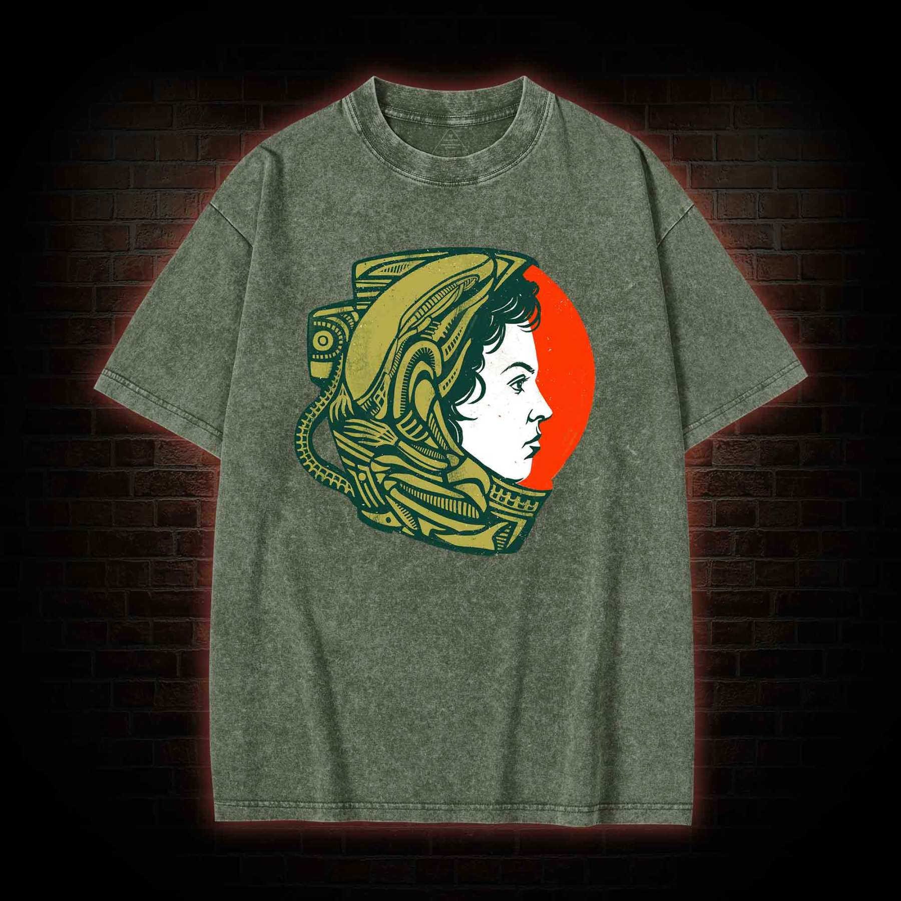 Retro Style Alien Washed T-shirt