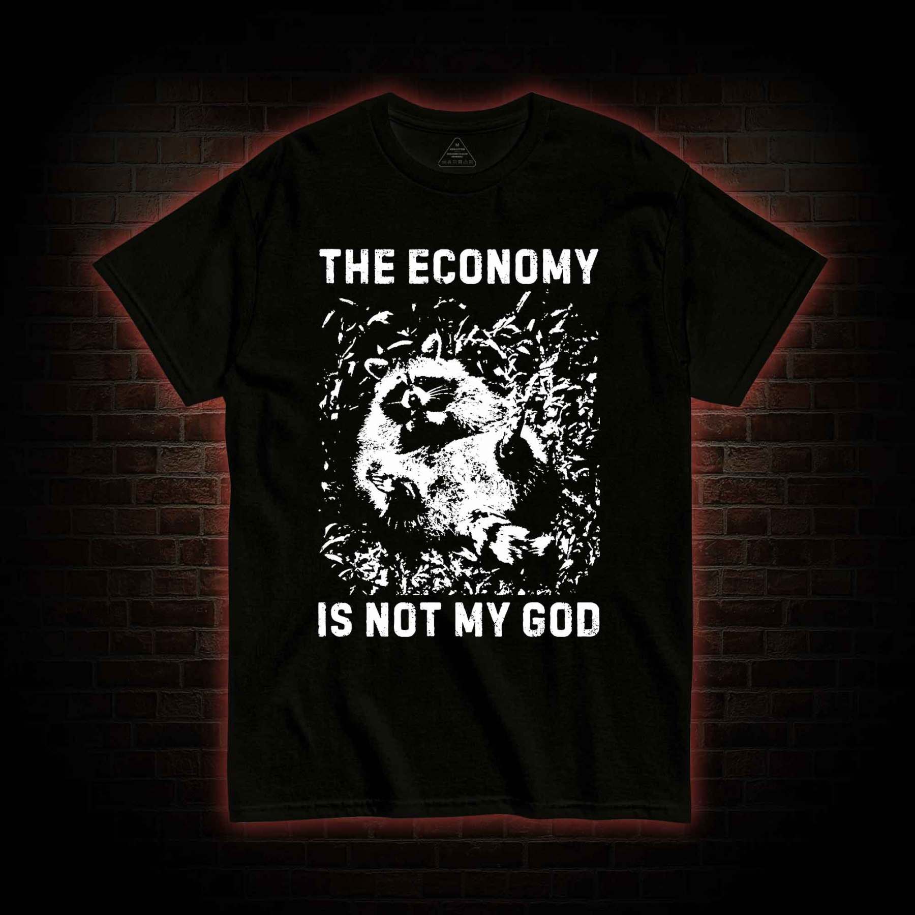Anarchist Raccoon Economy is Not My God T-shirt