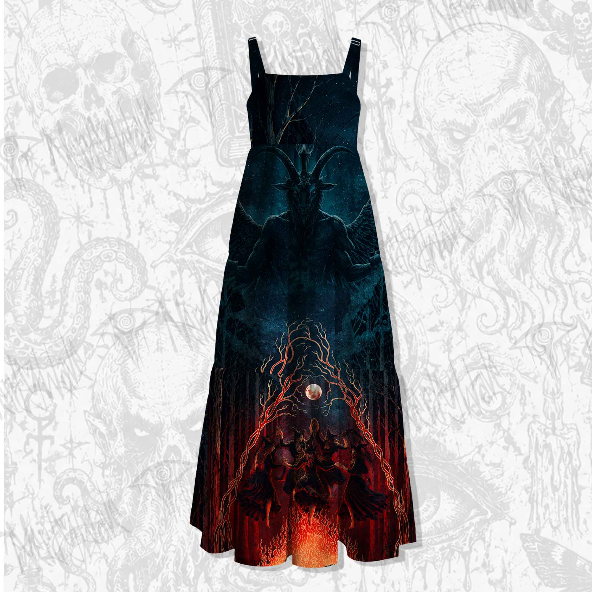 Witch Wide Straps Maxi Dress