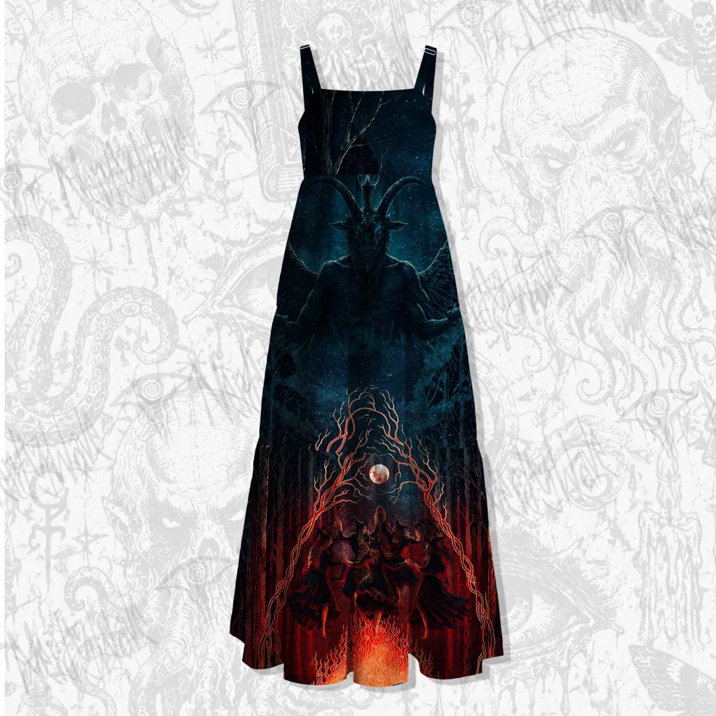 Witch Wide Straps Maxi Dress