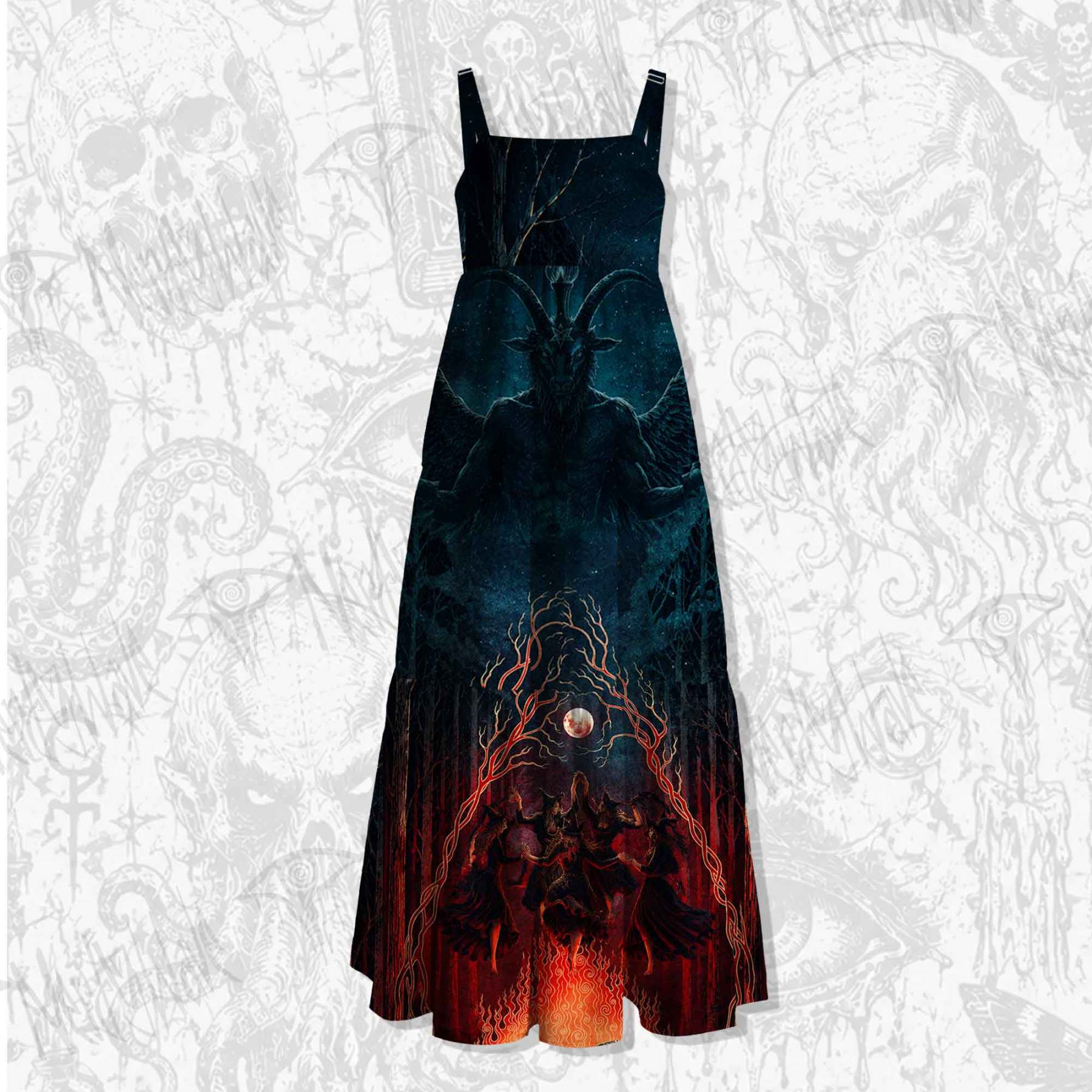 Witch Wide Straps Maxi Dress