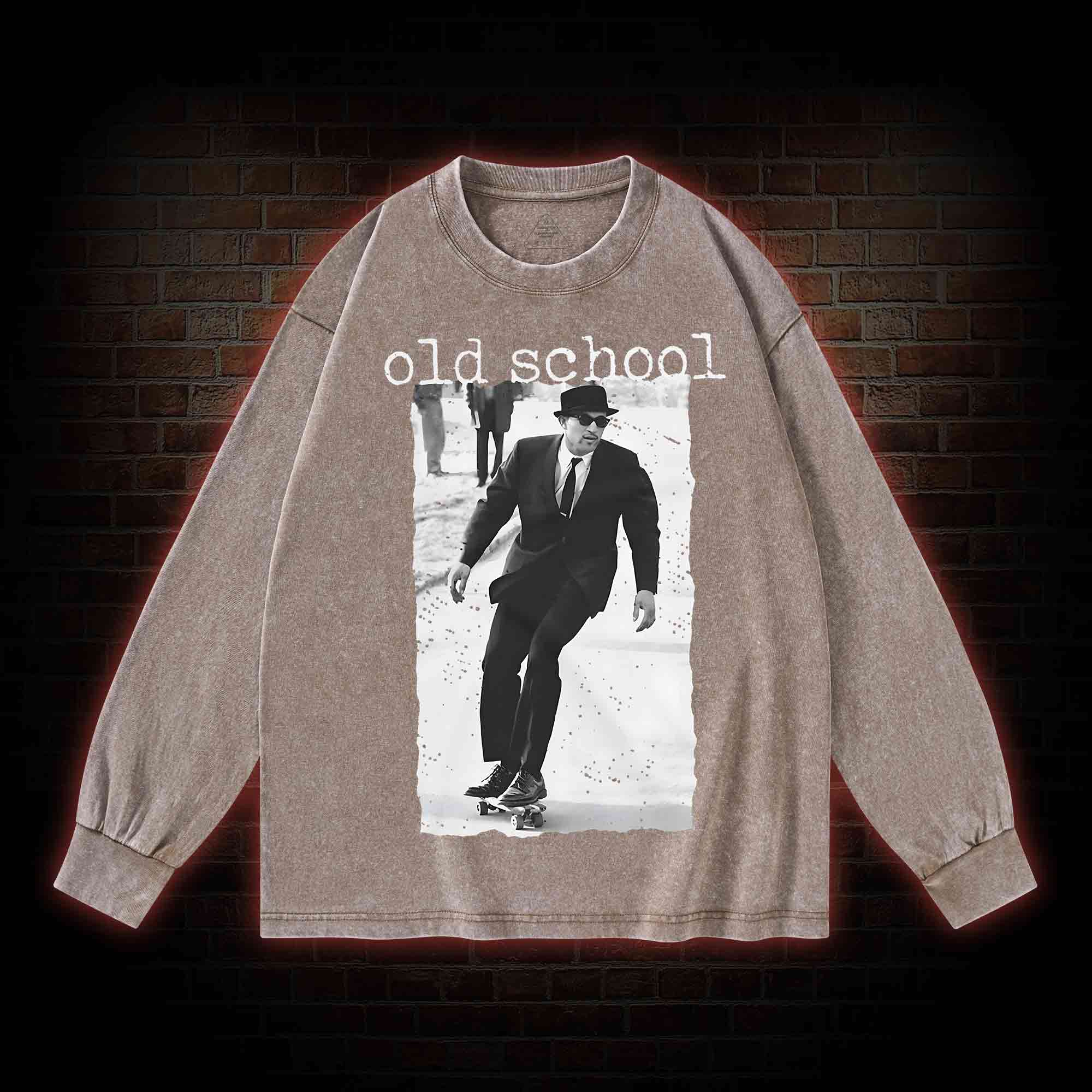 Old School Skateboarding Washed Long-Sleeve T-shirt