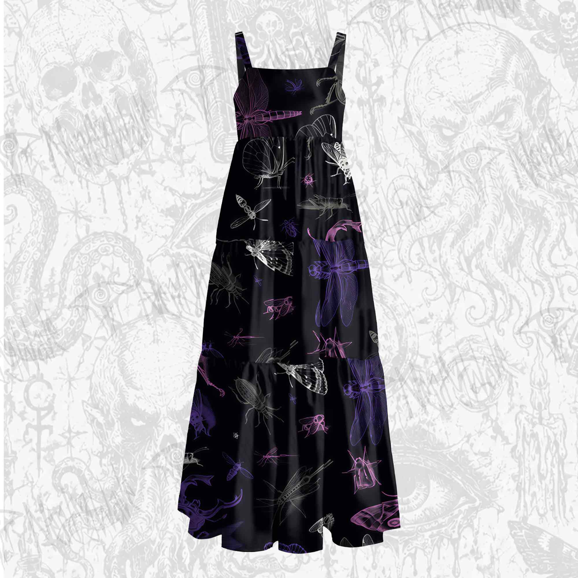 Bugs Wide Straps Maxi Dress