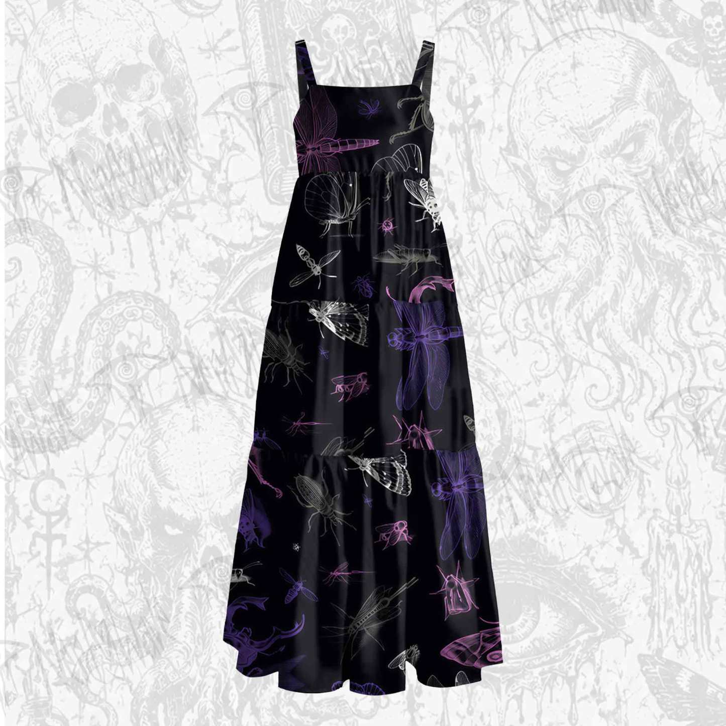 Bugs Wide Straps Maxi Dress