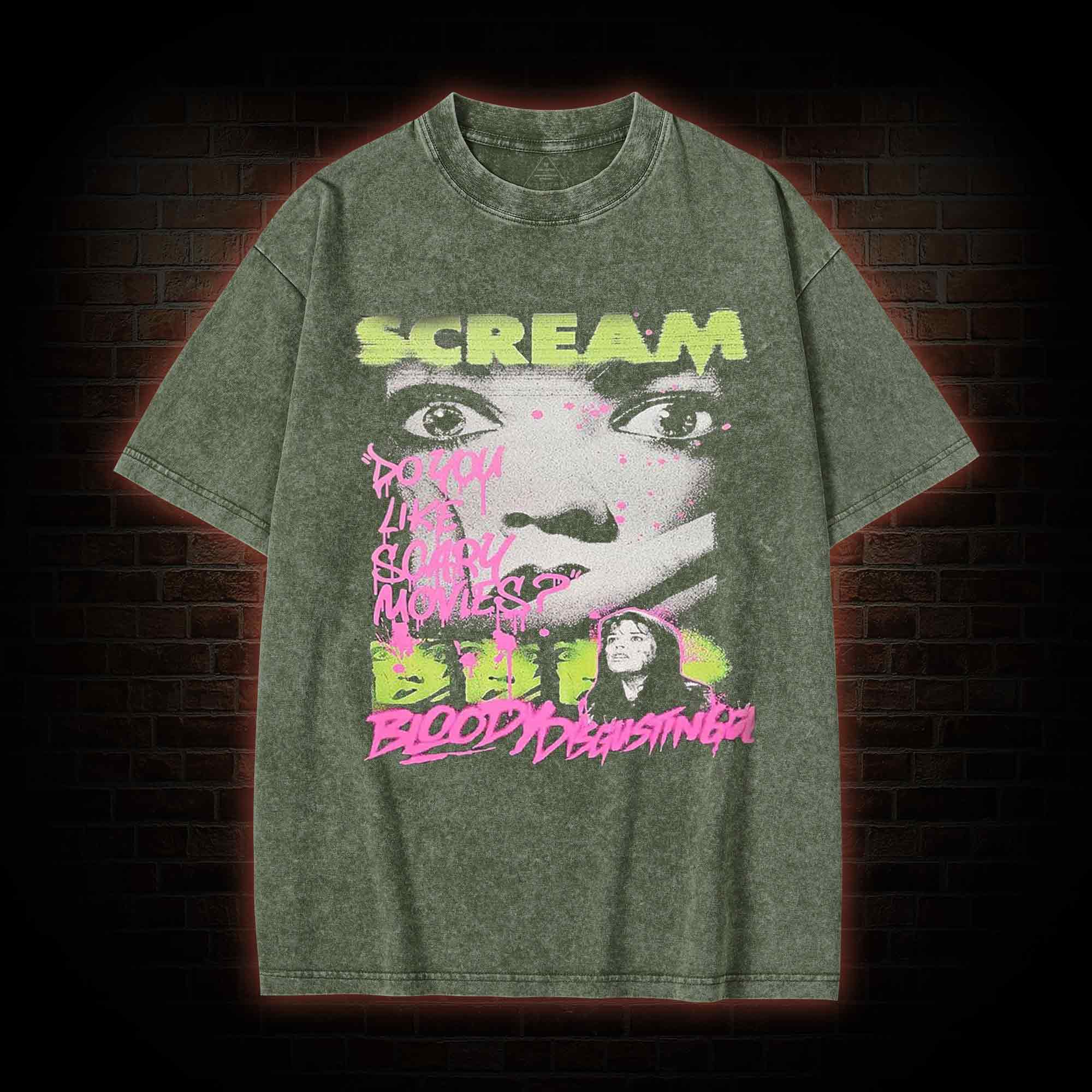 Do You Like Scary Movies? Vintage Movie Washed T-shirt