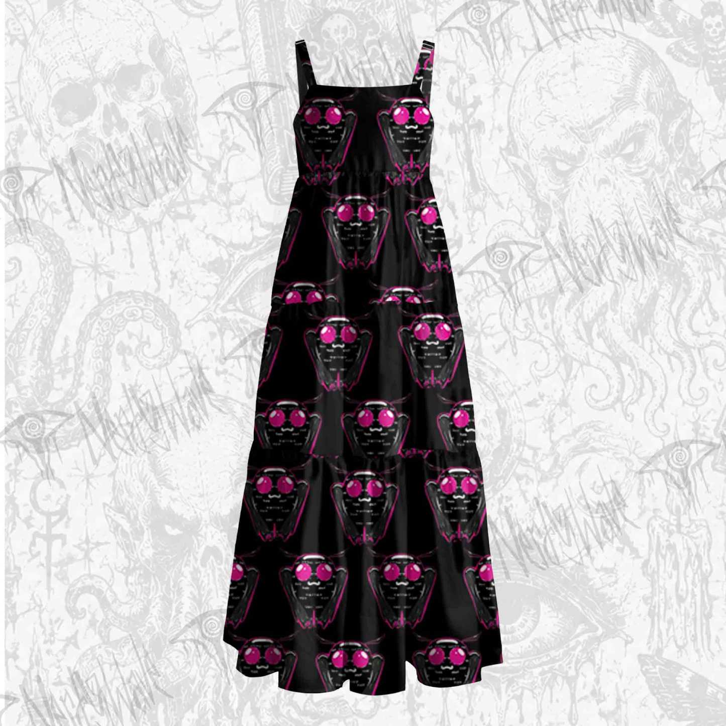 Neon Mothman Wide Straps Maxi Dress