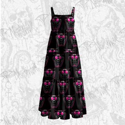Neon Mothman Wide Straps Maxi Dress