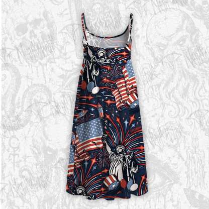 The Statue of Liberty Strap Midi Sundress