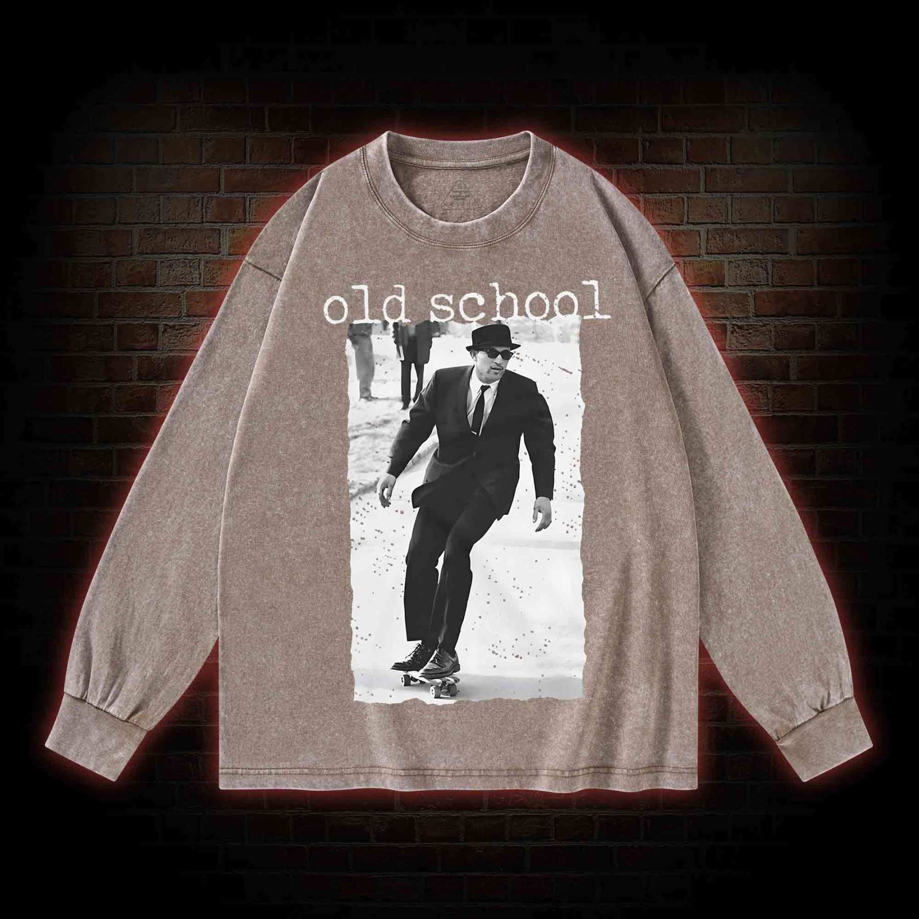 Old School Skateboarding Washed Long-Sleeve T-shirt