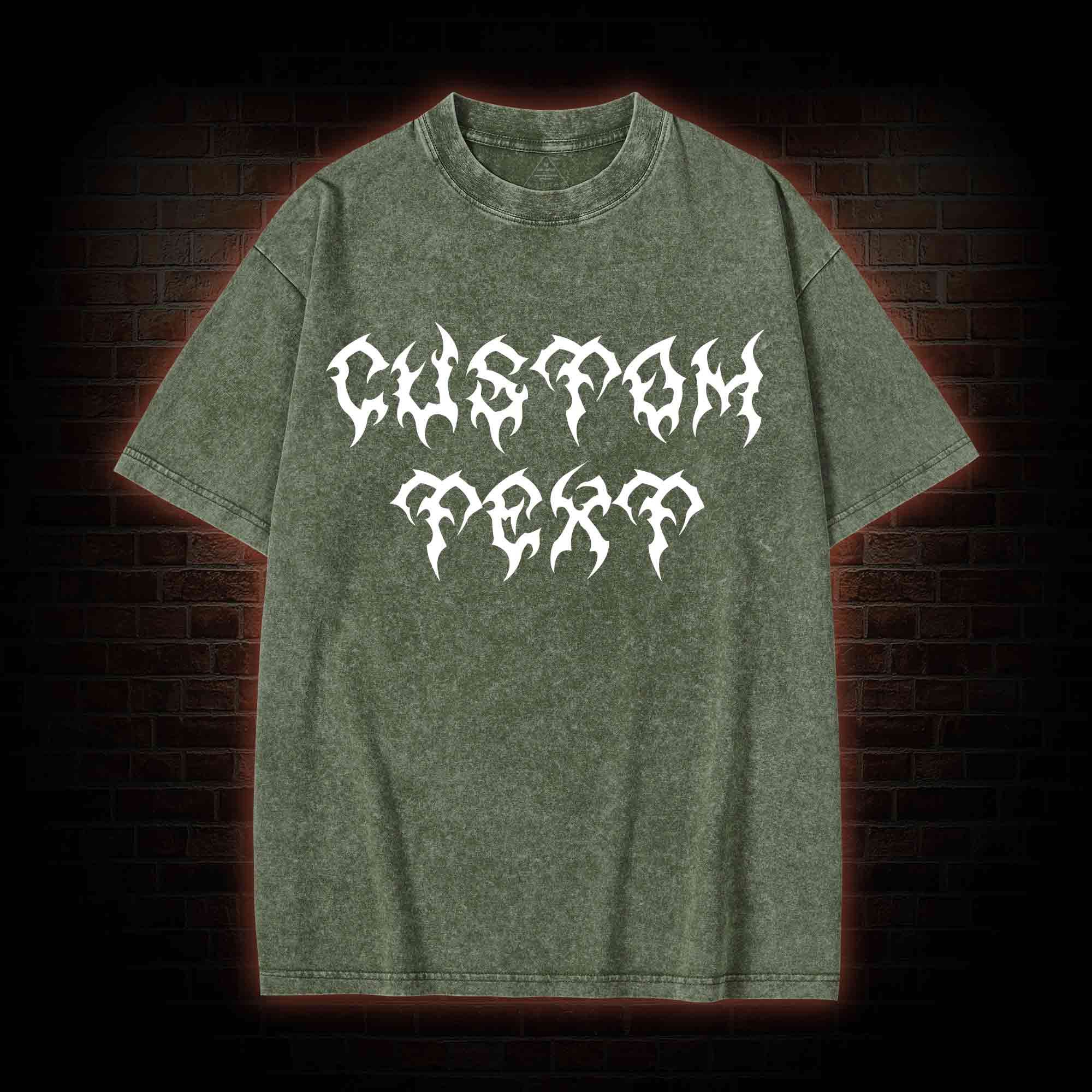 Personalized Style Custom Text Washed T-shirt