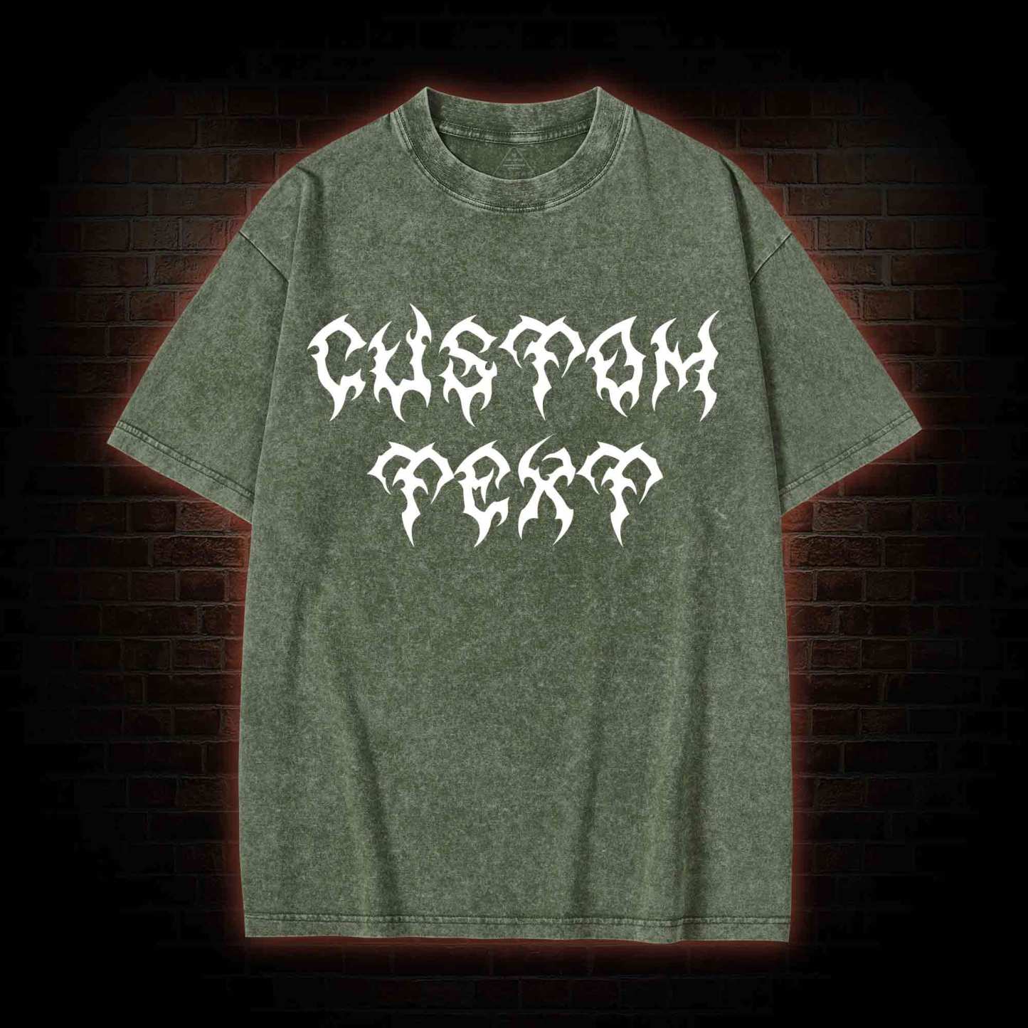 Personalized Style Custom Text Washed T-shirt