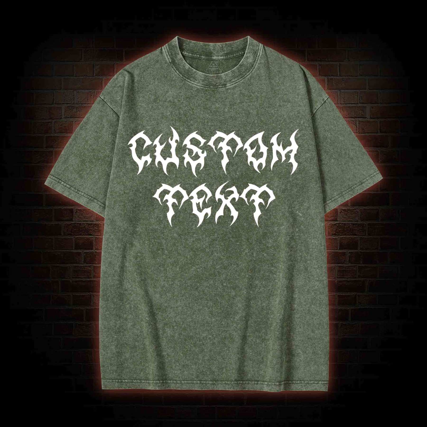 Personalized Style Custom Text Washed T-shirt