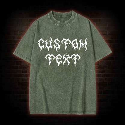 Personalized Style Custom Text Washed T-shirt