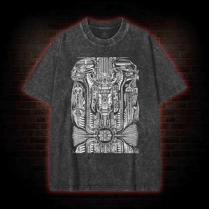 H.R. Giger Tarot Design Washed T-shirt