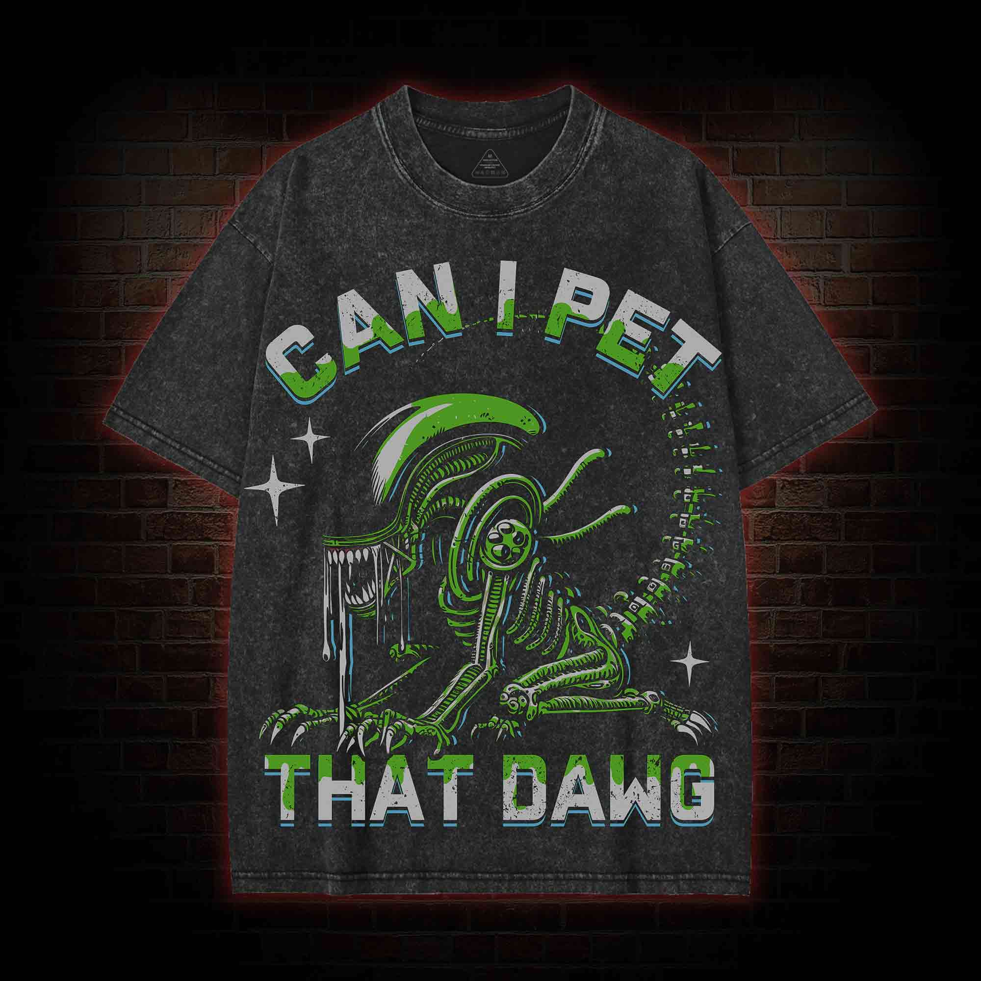 Can I Pet That Dawg Streetwear Washed T-shirt