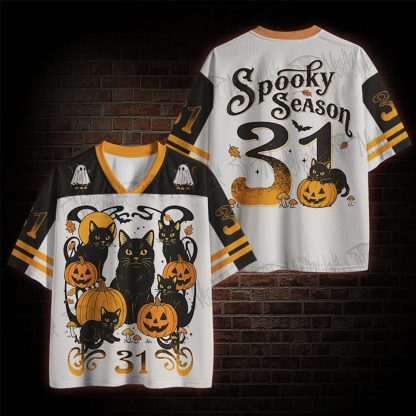 Black Cat Pumpkin Mesh Jersey