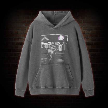 Funny Cat Eating Taco Washed Hoodie