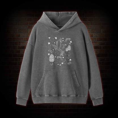Frogs and Mushrooms Vintage Washed Hoodie