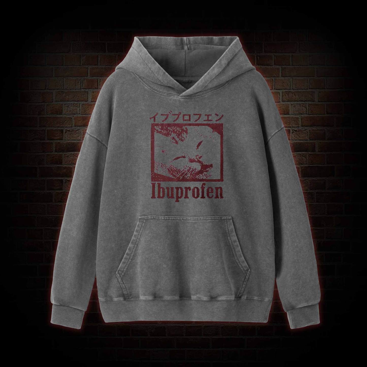 Ibuprofen Cat Meme Washed Hoodie