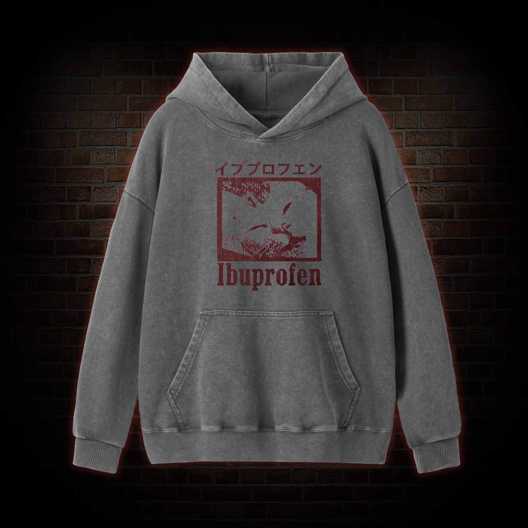Ibuprofen Cat Meme Washed Hoodie