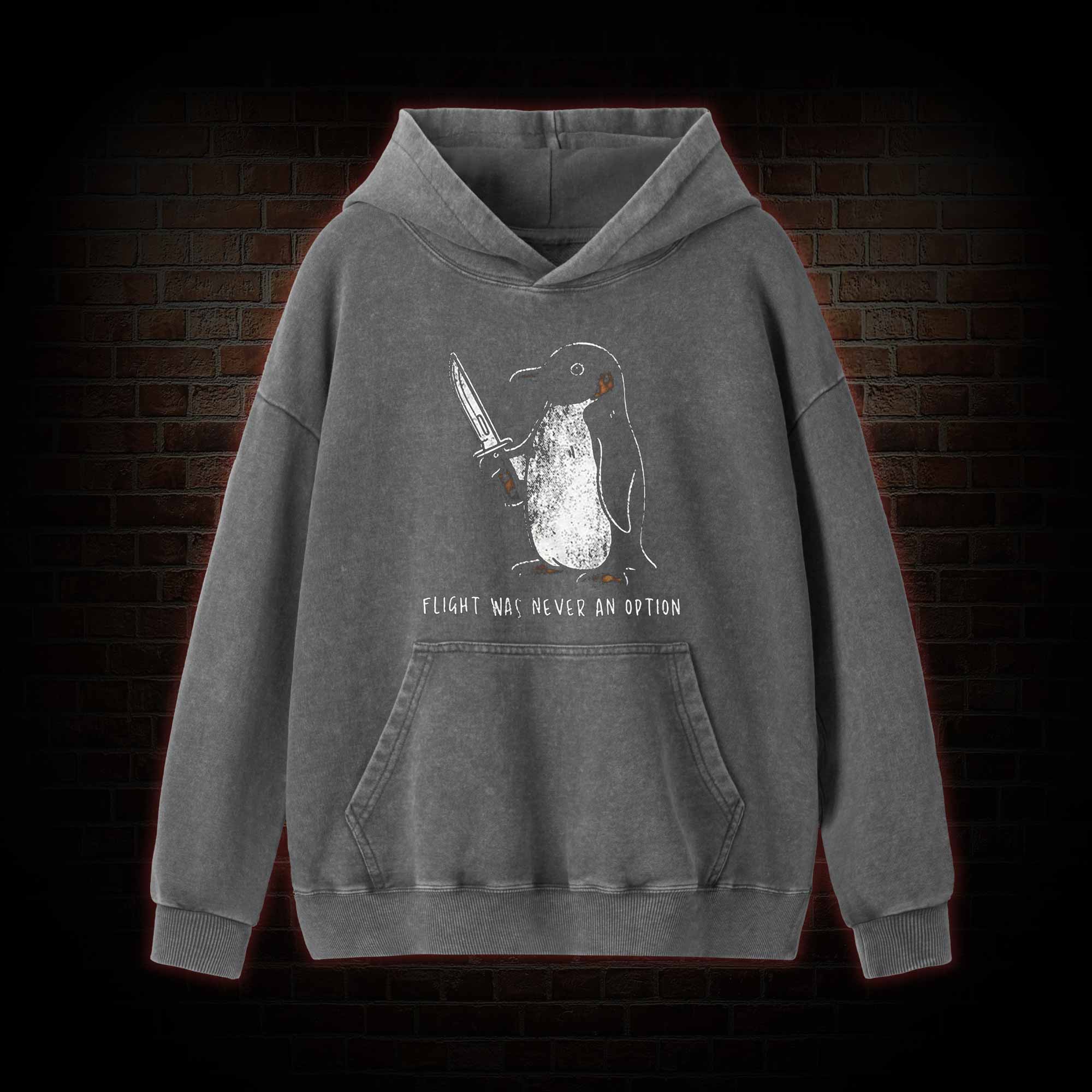 Flight was Never an Option Washed Hoodie