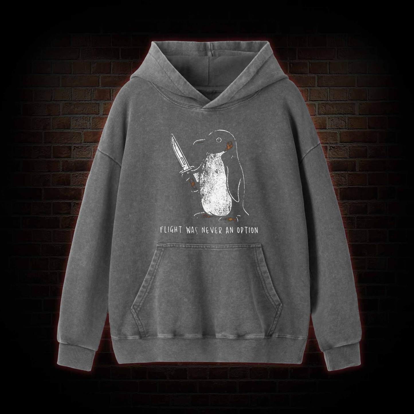 Flight was Never an Option Washed Hoodie