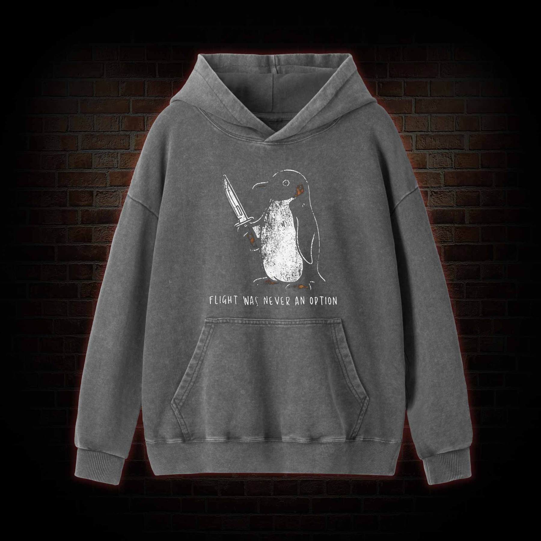 Flight was Never an Option Washed Hoodie