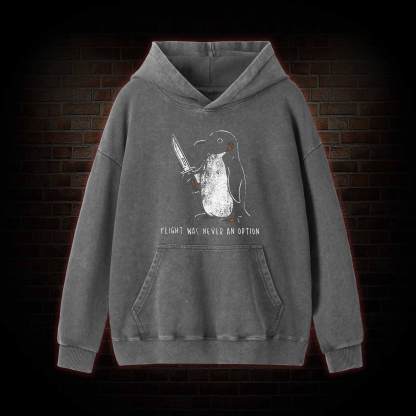 Flight was Never an Option Washed Hoodie