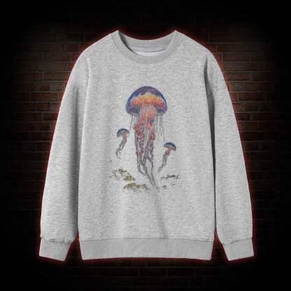 Vintage Jellyfish Dark Ocean Grunge Sweatshirt