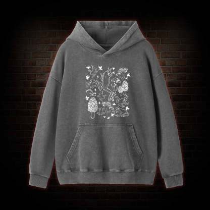 Frogs and Mushrooms Washed Hoodie