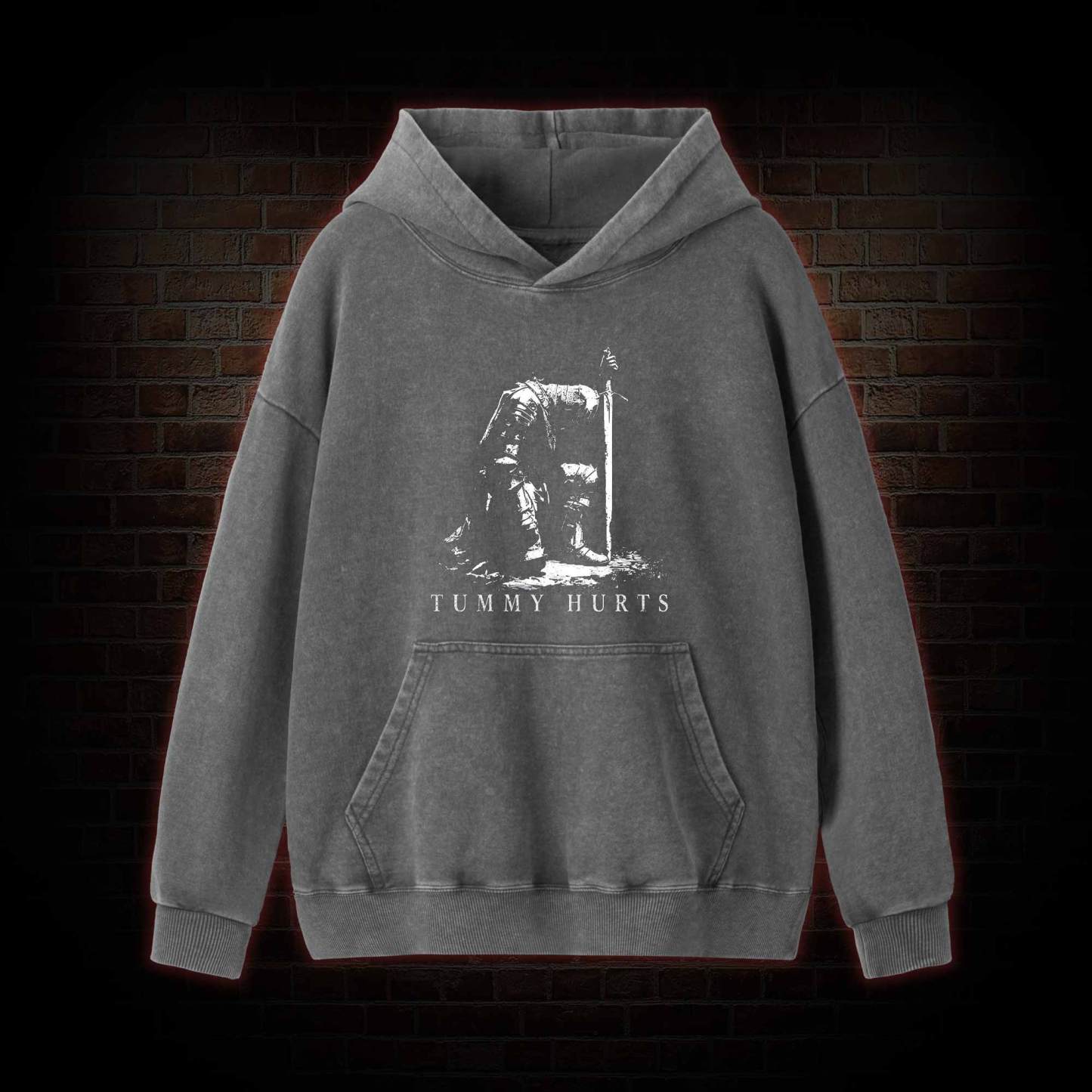 Dark Fantasy Knight Washed Hoodie