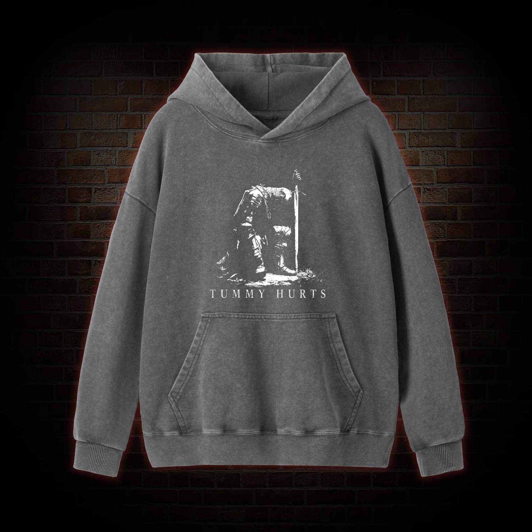Dark Fantasy Knight Washed Hoodie