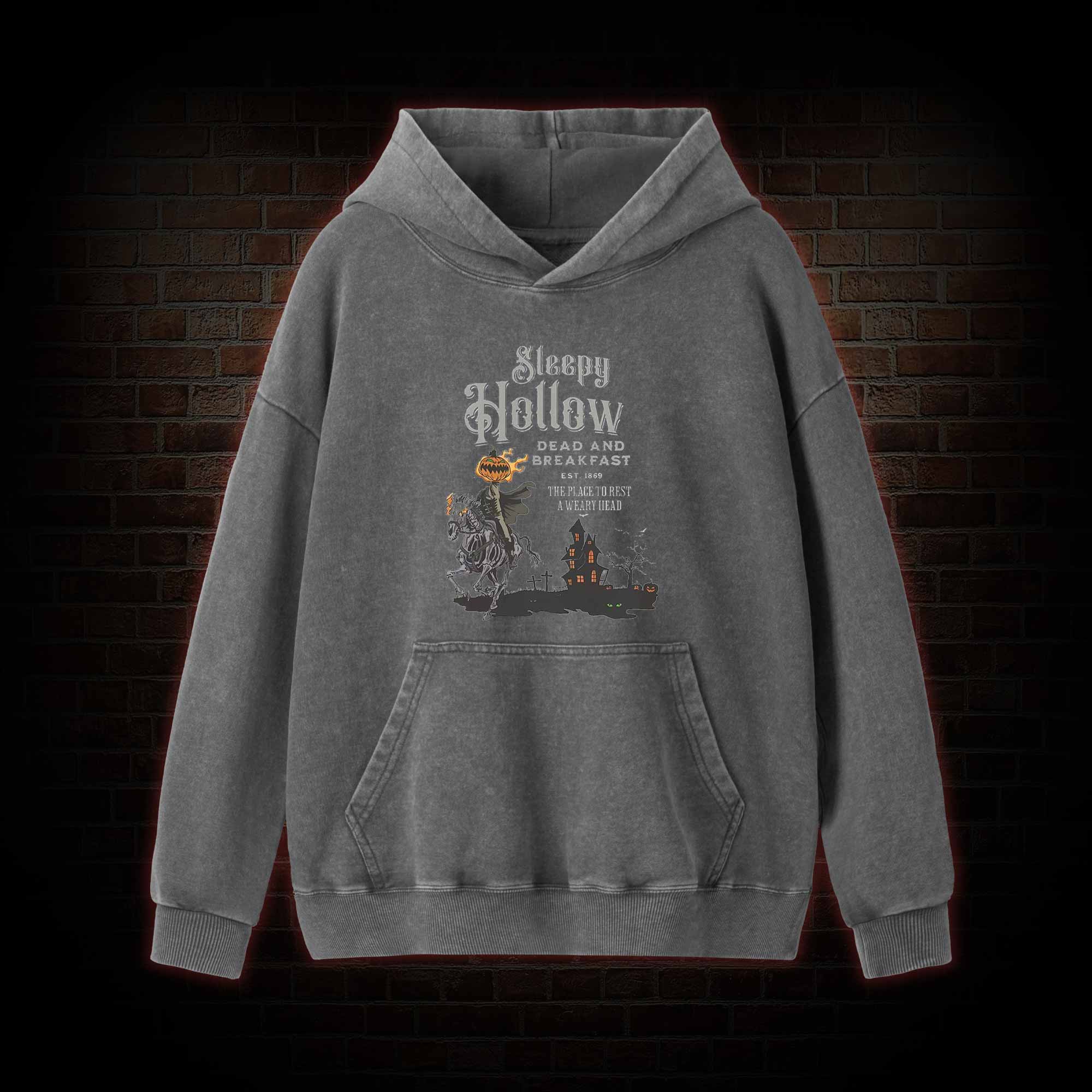Vintage Halloween Scary Washed Hoodie
