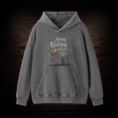 Vintage Halloween Scary Washed Hoodie