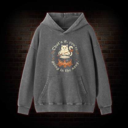 Weird Medieval Cat Washed Hoodie