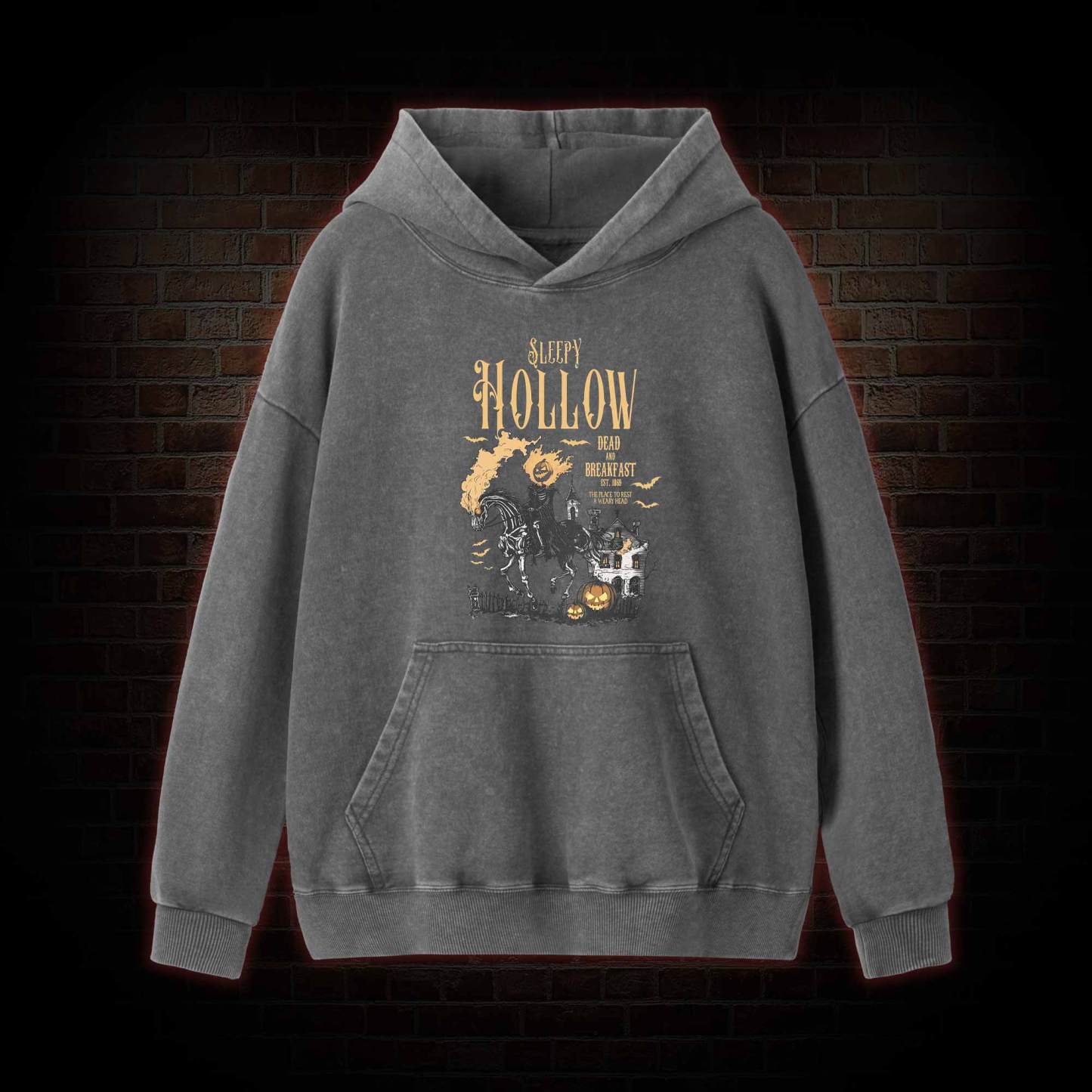 Comfort Colors Sleepy Hollow Halloween Washed Hoodie