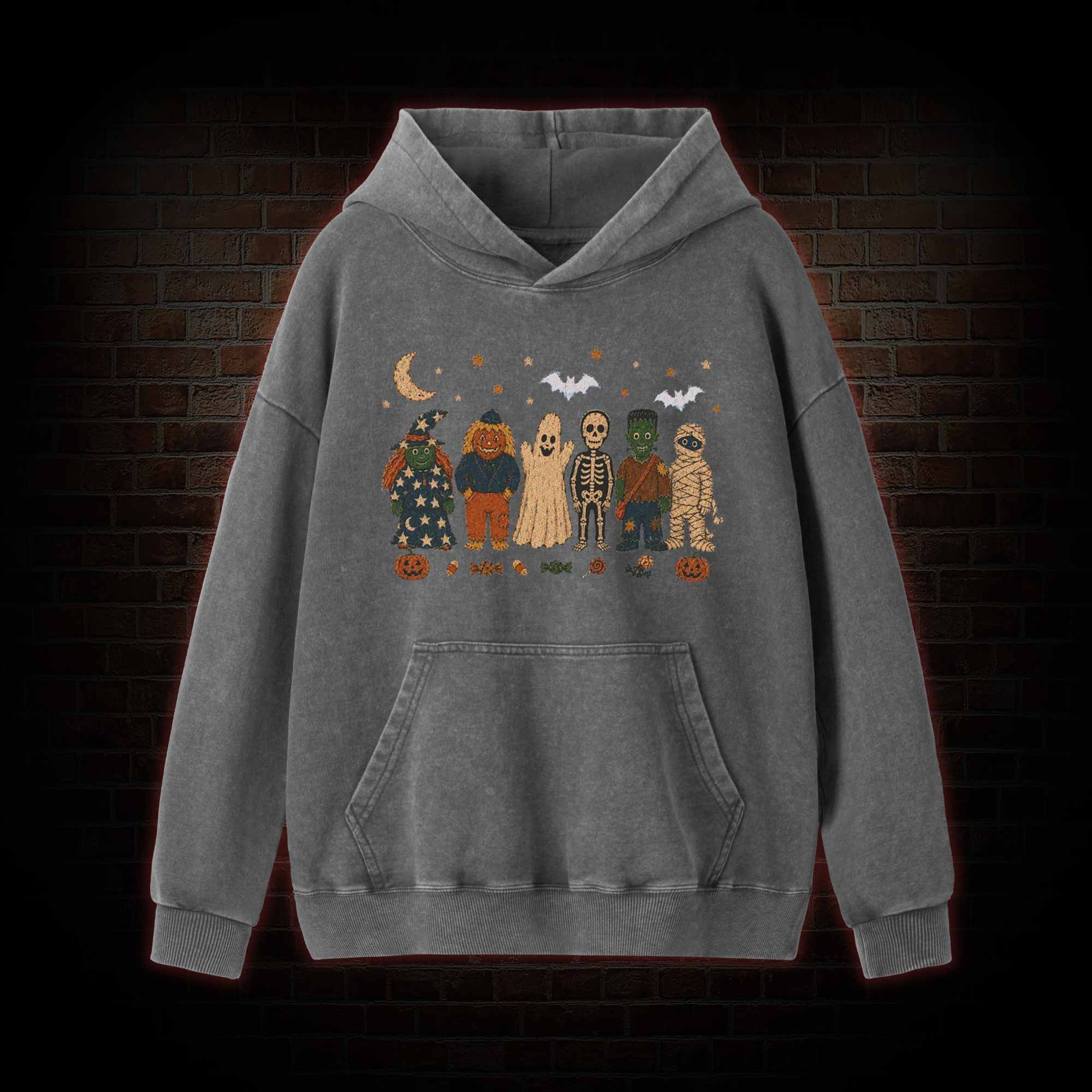 Halloween Monsters Washed Hoodie