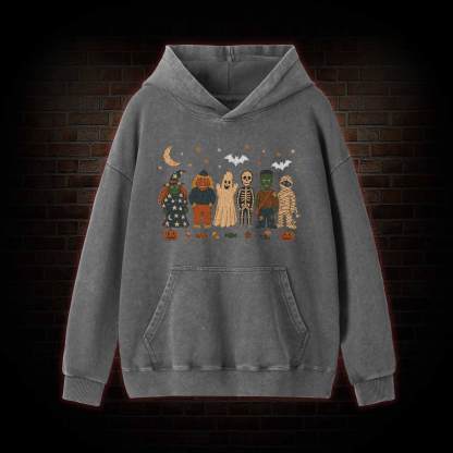 Halloween Monsters Washed Hoodie