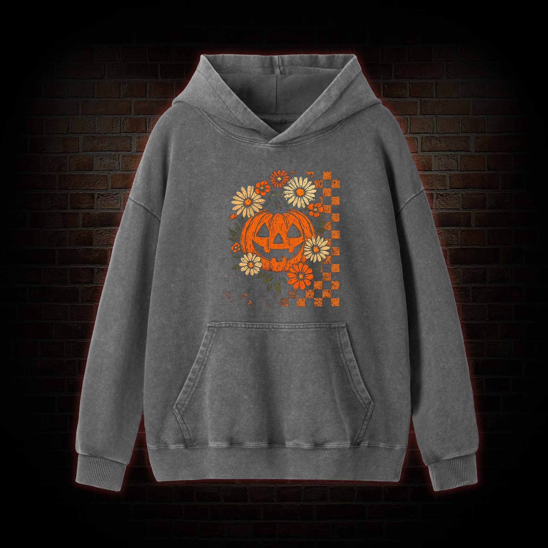 Groovy Pumpkin Washed Hoodie