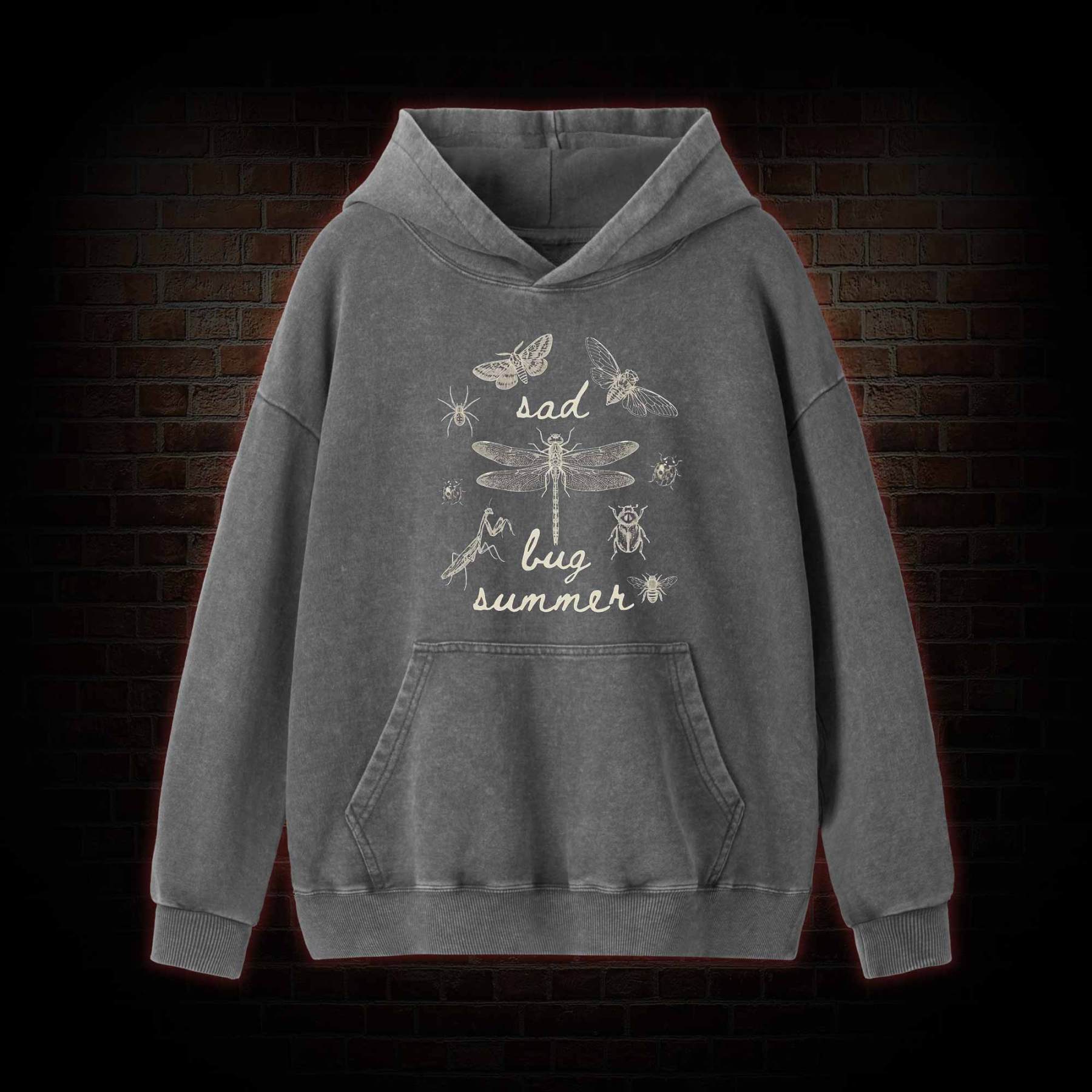 Sad Bug Summer Washed Hoodie