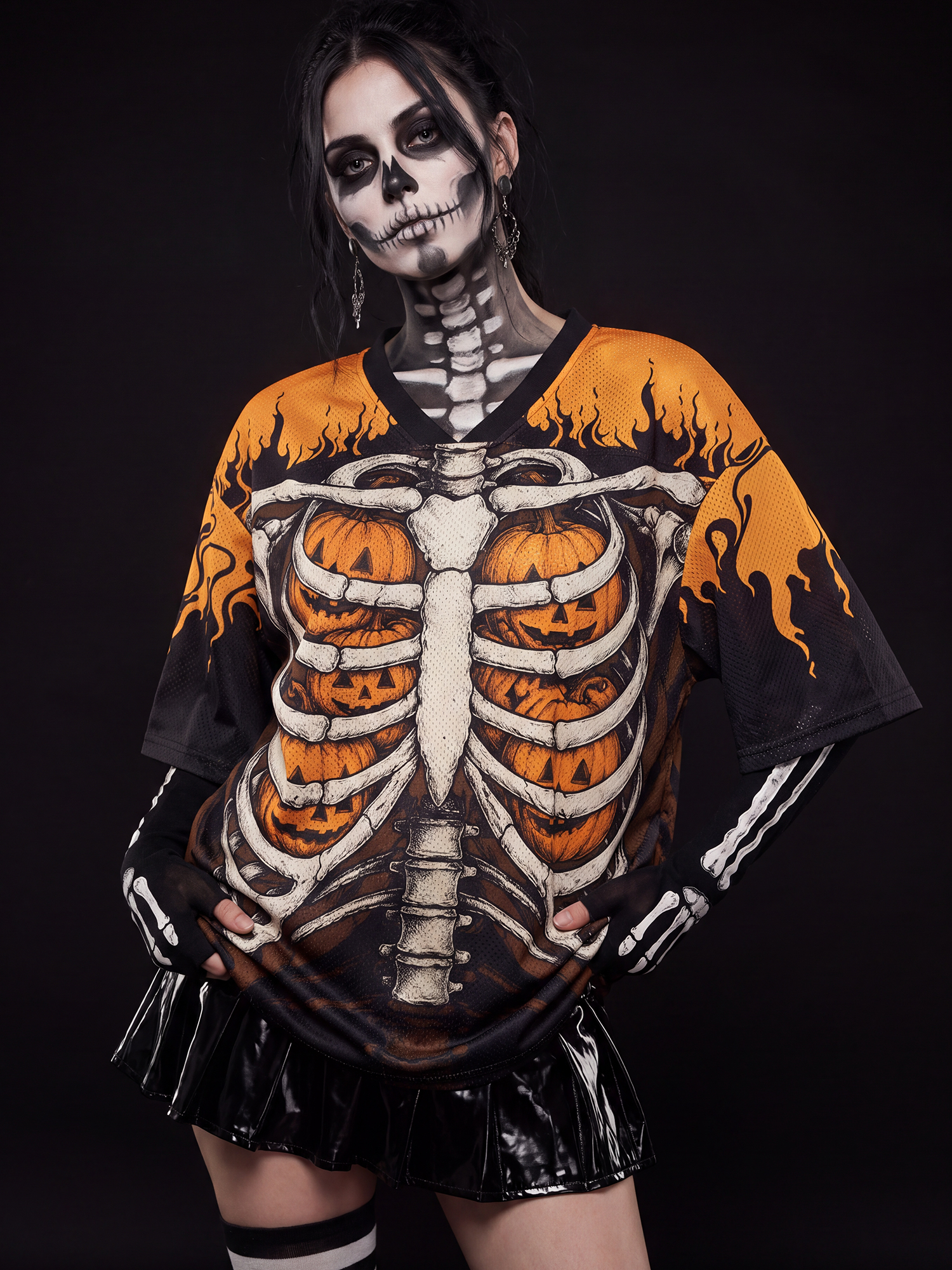 Pumpkin Bones Mesh Jersey