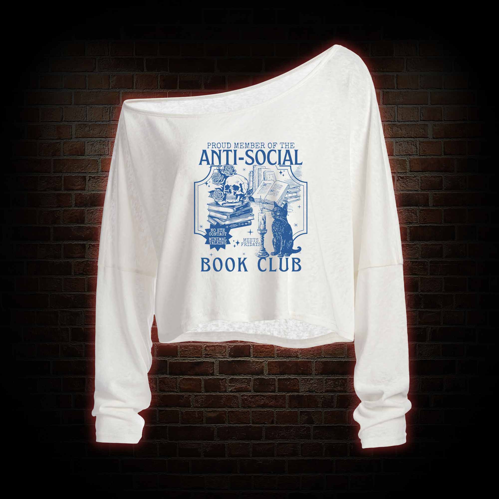 Anti-Social Book Club Off Shoulder Long Sleeve Top