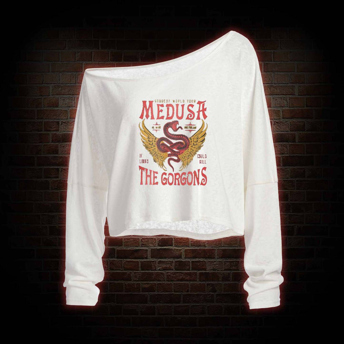 Medusa Off Shoulder Long Sleeve Top